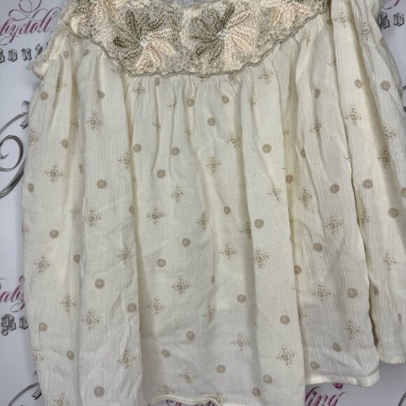 American eagle outfitters tank top embroidered floral flowers cream peach boho - Picture 4 of 9